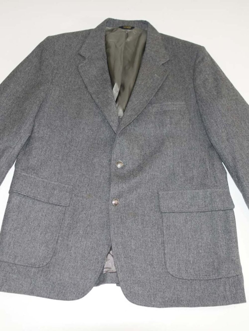 Savile Row Men's Sport Coat Size 44 Regular Medium Gray 100% Wool Jacket 44R